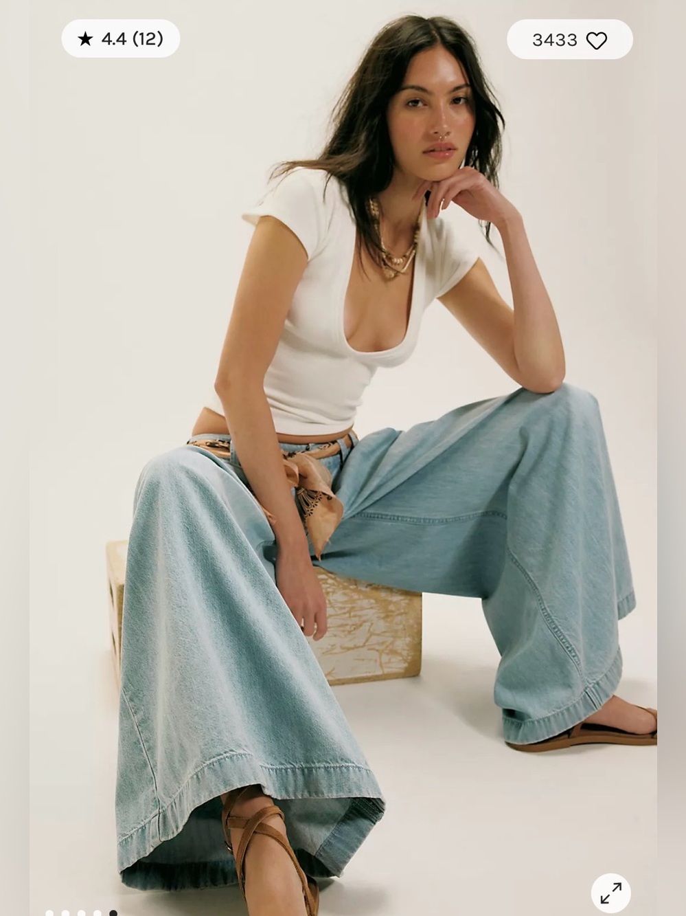 Free People We The Free Scout Wide-Leg Jeans. NWT. California blue - Picture 4 of 7
